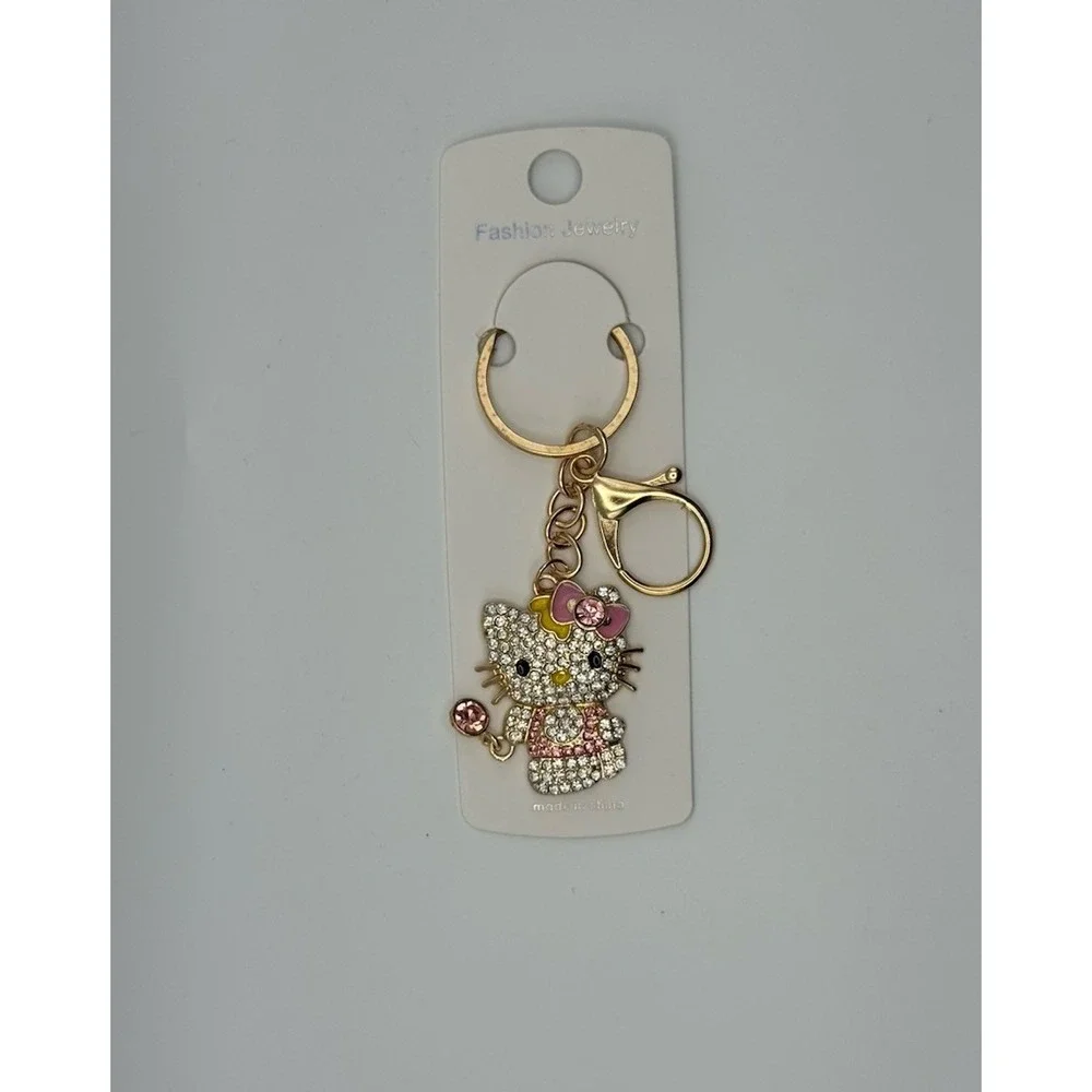 Sanrio Hello Kitty Rhinestone Keychain Bag Purse Charm